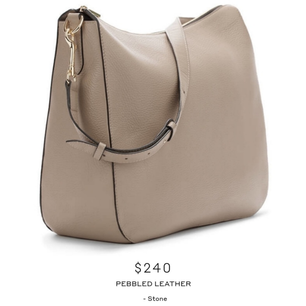 Cuyana Large Hobo Bag Pebble Italian Leather Stone